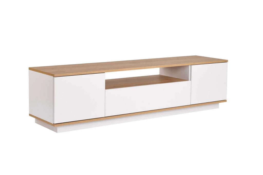 Porta TV in legno "Veramont" - 180 x 44 x 44 cm - Marrone chiaro