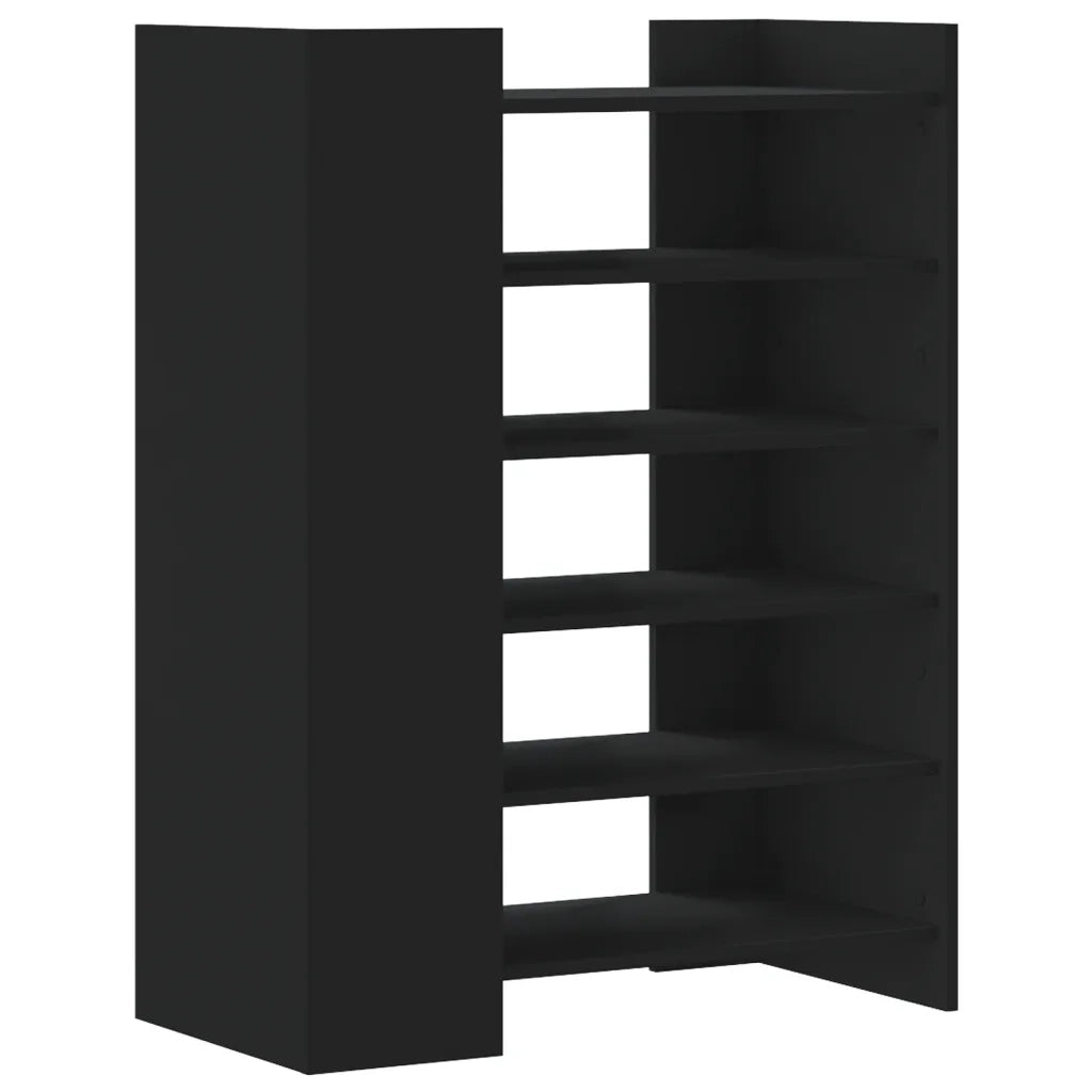 Scarpiera-Scaffale per scarpe Nera 74,5x37,5x100 cm in Legno Multistrato