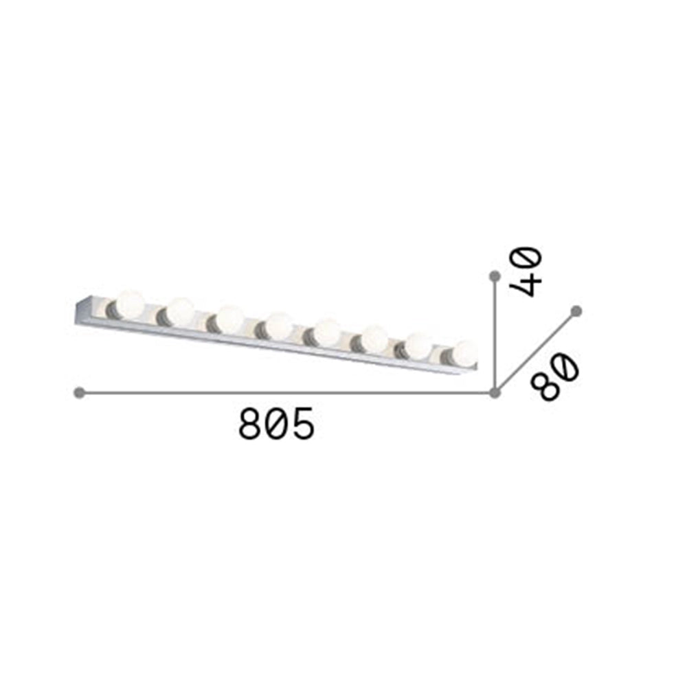 Applique Moderna Prive' Metallo Bianco 8 Luci E14