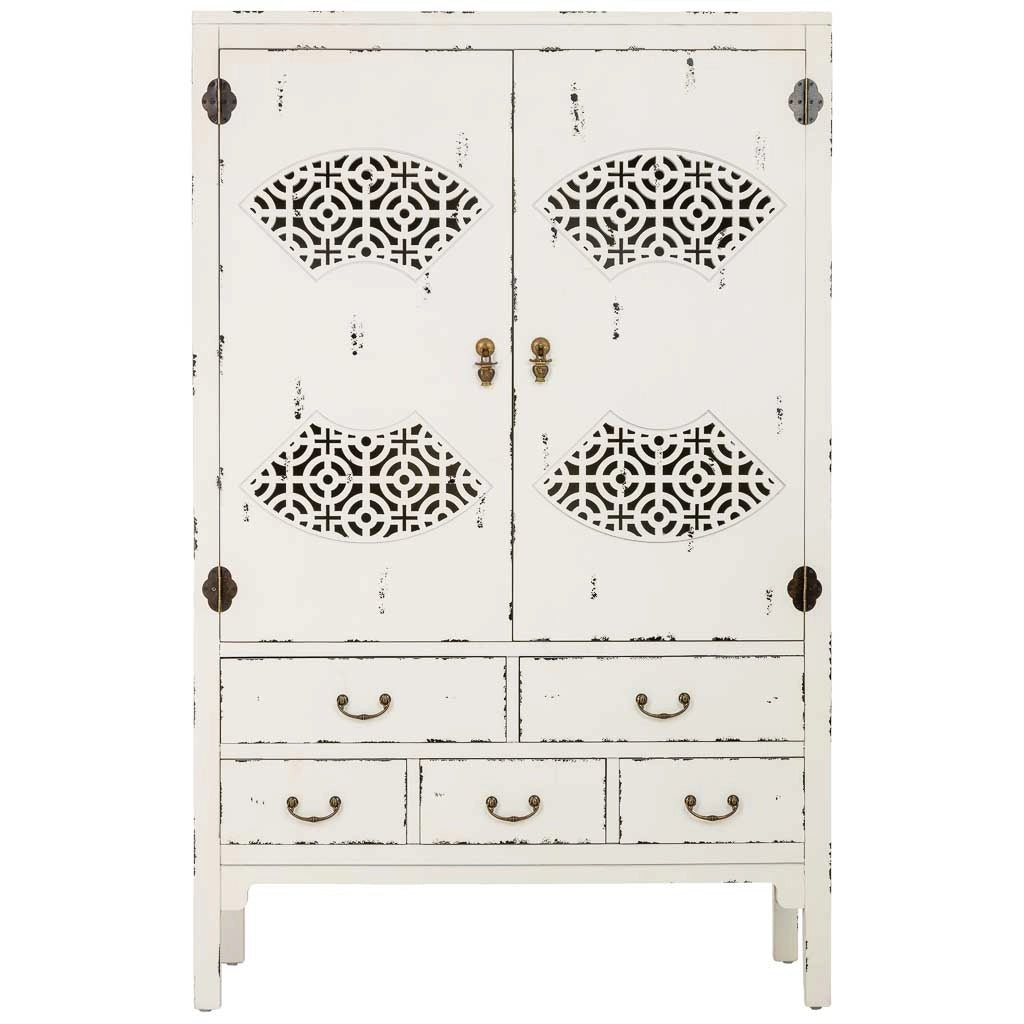 Armadio in legno bianco anticato 96x40x150h cm