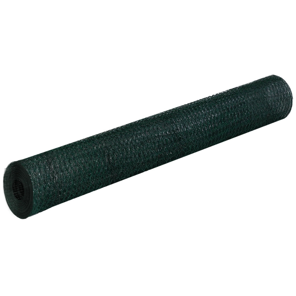 IDMarket - Rete metallica per polli rete verdi 1x25 m, rete a tripla torsione 25 mm, recinto flessibile per giardini di animali