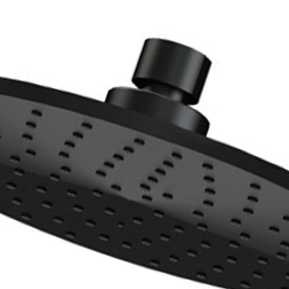 Soffione doccia minimale piatto in ottone nero opaco