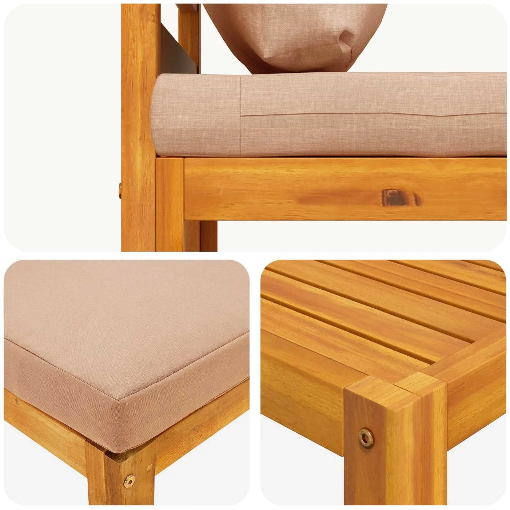 Set di divani 6 pz Naturale Legno di Acacia Massello 3417286