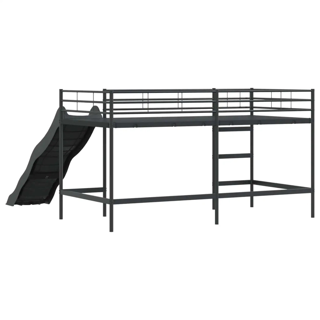 Letto loft per bambini con scivolo Nero e antracite 90 x 200 cm 42020776