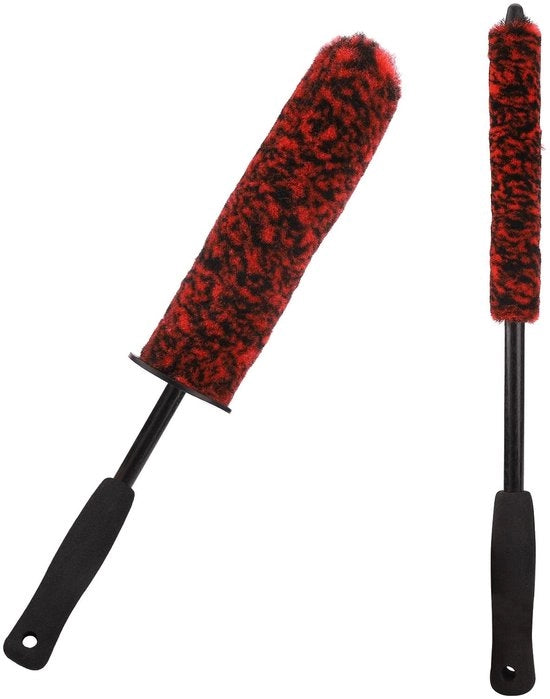 Set di spazzole per ruote 2 in 1 Spazzola per ruote con lunghe setole Spazzola per pulizia ruote Spazzola per ruote in set con chiodi in plastica Spazzola per ruote microfibra Varie misure Spazzola per ruote auto Spazzola per pneumatici auto flessibile