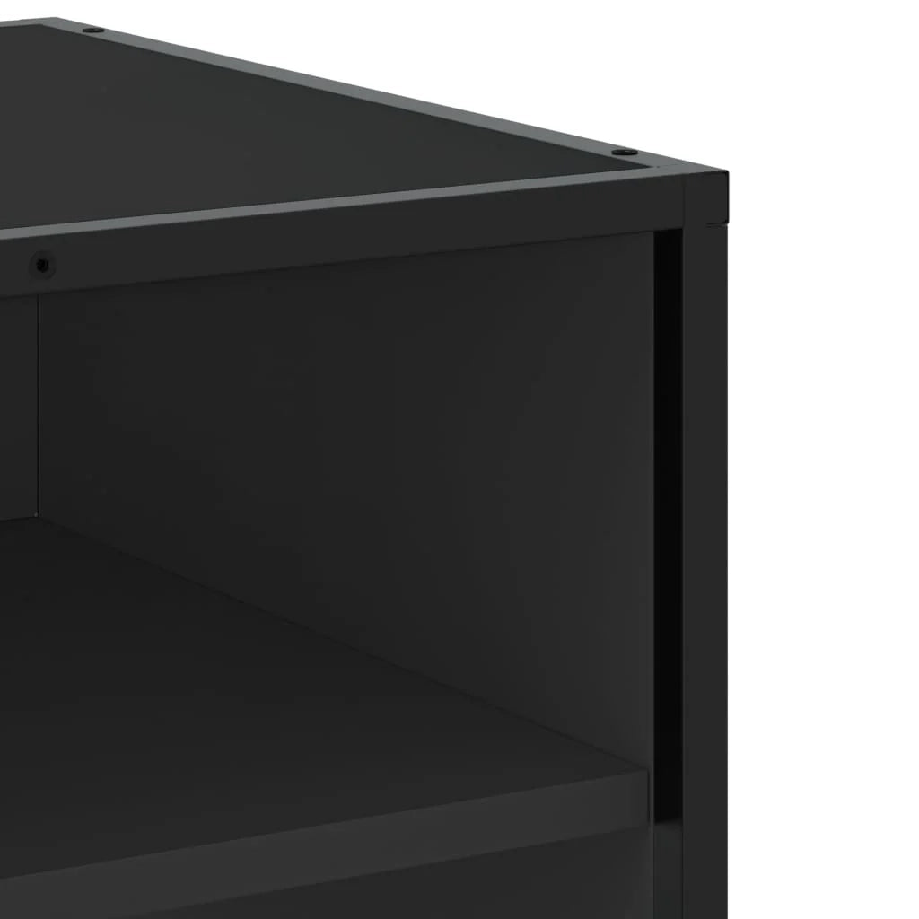 Mobile TV multimediale mensola TV credenza TV sala da pranzo soggiorno camera da letto 91 x 40 x 46 cm legno ingegnerizzato e metallo nero 02_0026362