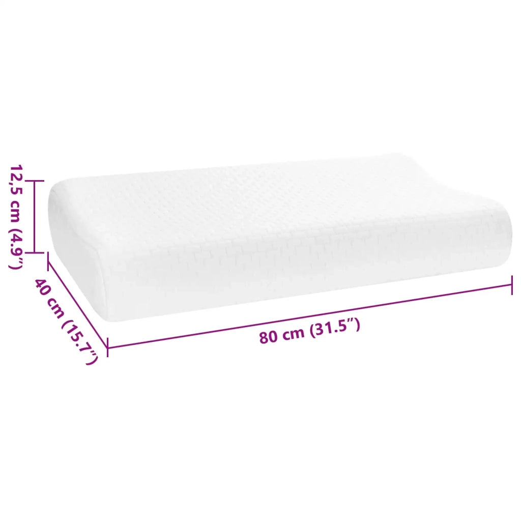 Cuscino da Letto Bianco 80 x 40 x 12,5 cm Schiuma Memory CFW1566852
