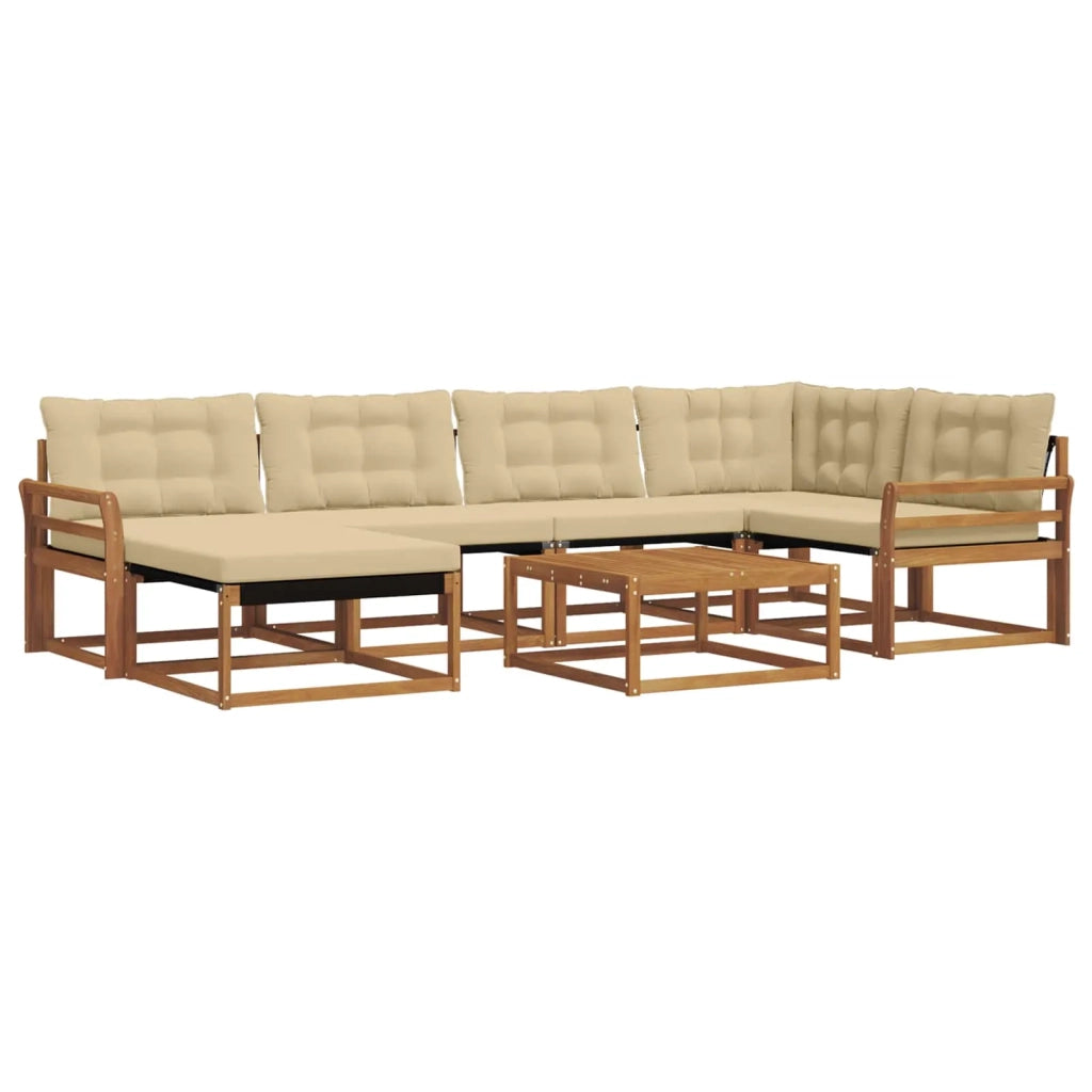 Set di divani da esterno con cuscino 19 pcs Naturale e Beige 3369652