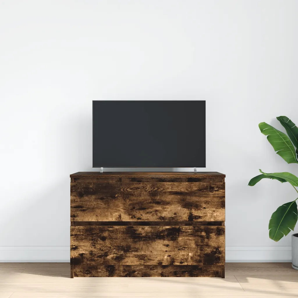 Mobile TV-Credenza per TV-Console TV Rovere Fumo 80x35x54 cm in Legno Multistrato