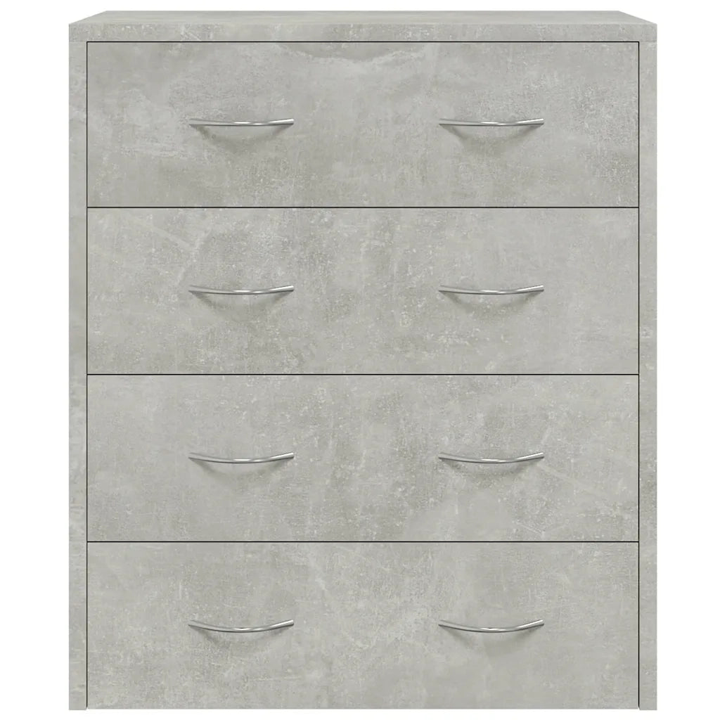 Credenza con 4 Cassetti 60x30,5x71 cm Grigio cemento