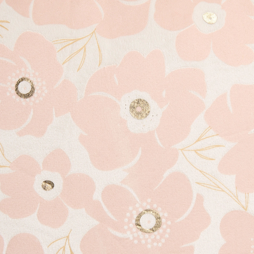 Set di 2 cuscini sparsi in velluto beige e rosa 45 x 45 cm Cuscino da lancio Motivo floreale rimovibile con imbottitura