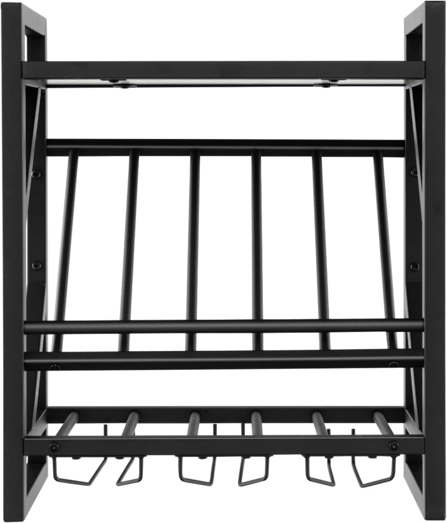 Portabottiglie da Parete, Scaffale Espositivo per Vino Industriale con Portabottiglie a 2 Livelli per 10 Bottiglie, Portabottiglie da Parete Salvaspazio per Cucina, Soggiorno, Sala da Pranzo