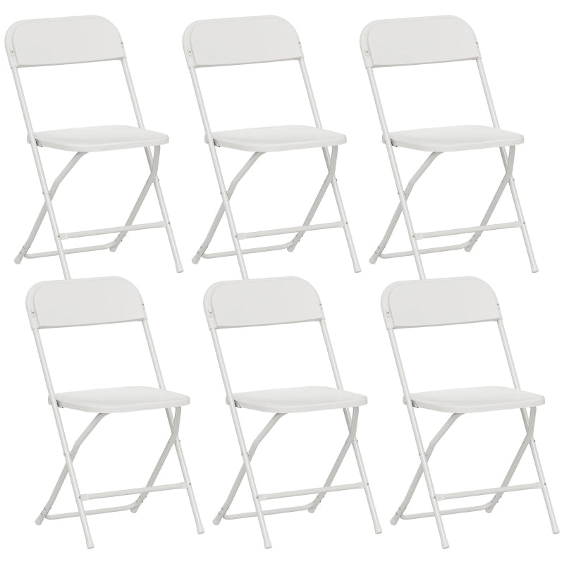 Set di 6 Sedie Pieghevoli ¨C zephmum ¨C Struttura in Metallo Colore Bianco