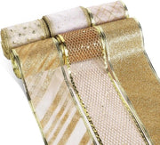 6 Fili di Luce per Natale 55m x 6cm-Rol - Luce Glitter Champagne Oro - Luce per Natale Albero di Natale Decorazioni Faccette di Natale Regalo Confezione Decorativa