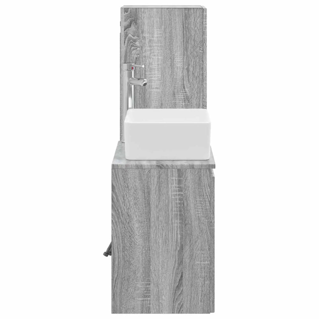 Set di mobili per il bagno 2 pz Sonoma grigio 3406129