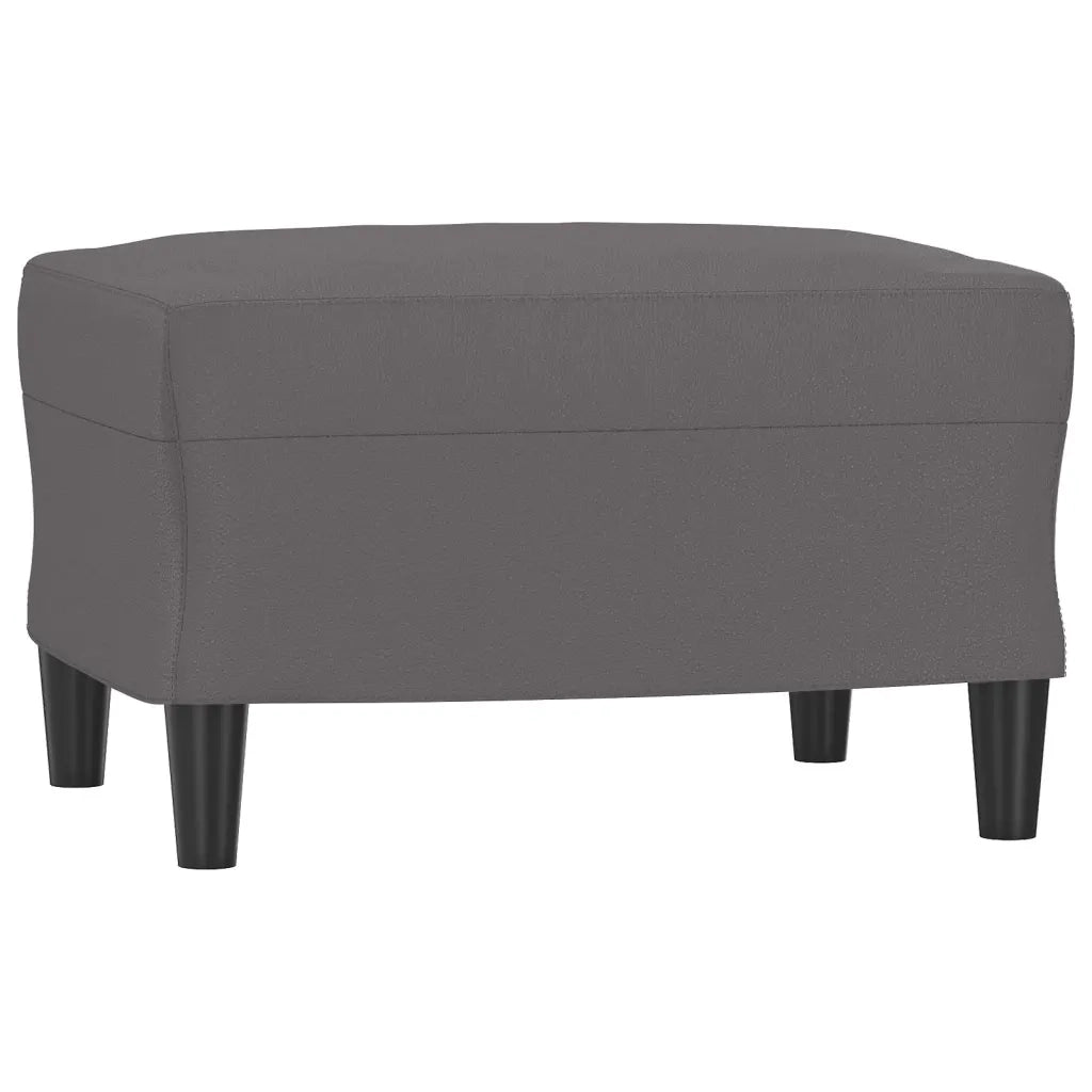 Poltrona | Sedia Relax con Poggiapiedi Grigio 60 cm in Similpelle
