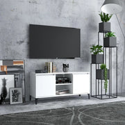 Mobile TV con Gambe in Metallo Bianco 103,5x30x50 cm cod mxl 34013