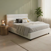 Letto Matrimoniale Briatico, Letto Matrimoniale Materasso Incluso Made in Italy, Bianco