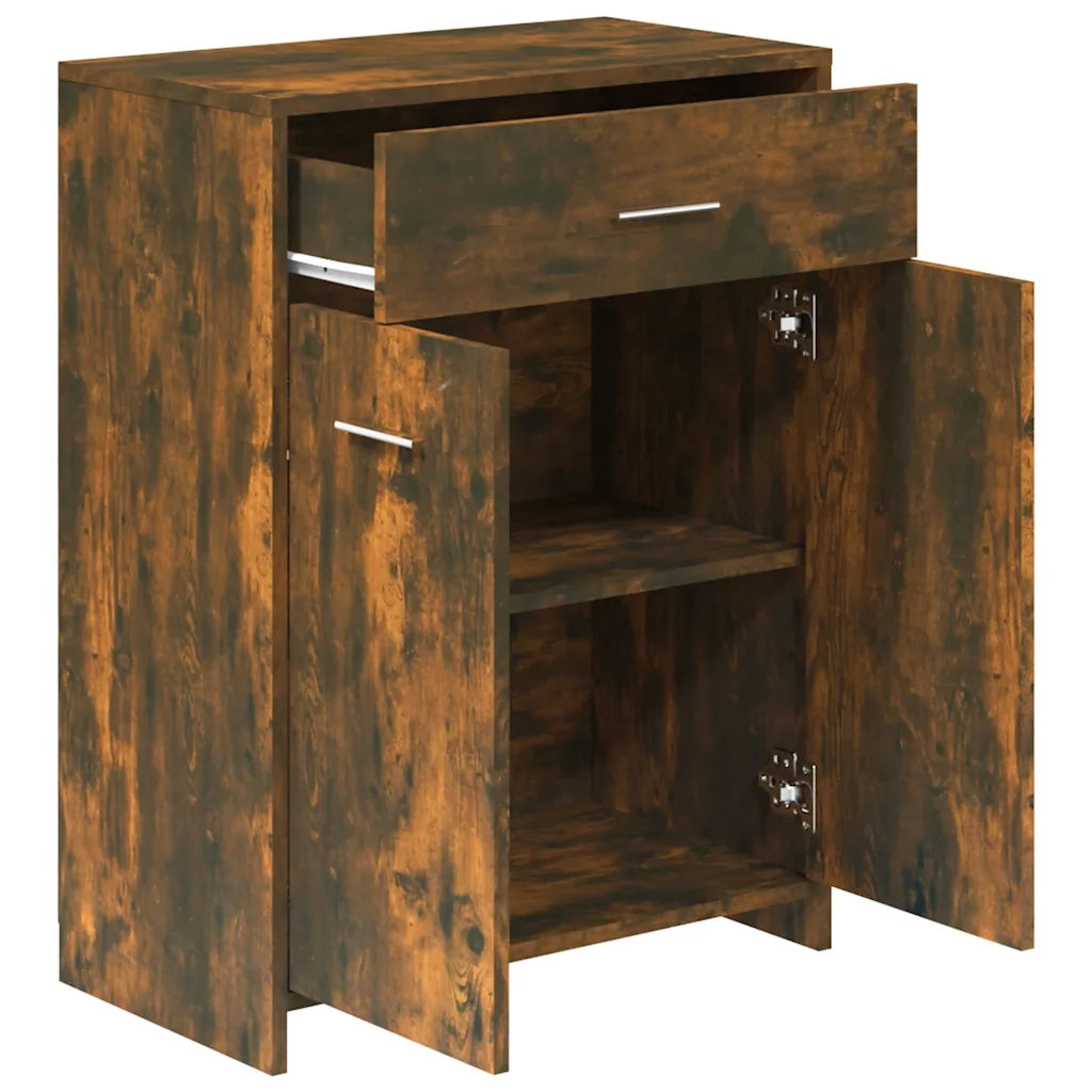 Armadietto Bagno Rovere Fumo 60x33x80 cm Legno tecnico 815663