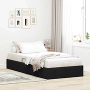 Letto con Contenitore con testiera Nero 90 x 190 cm Velluto