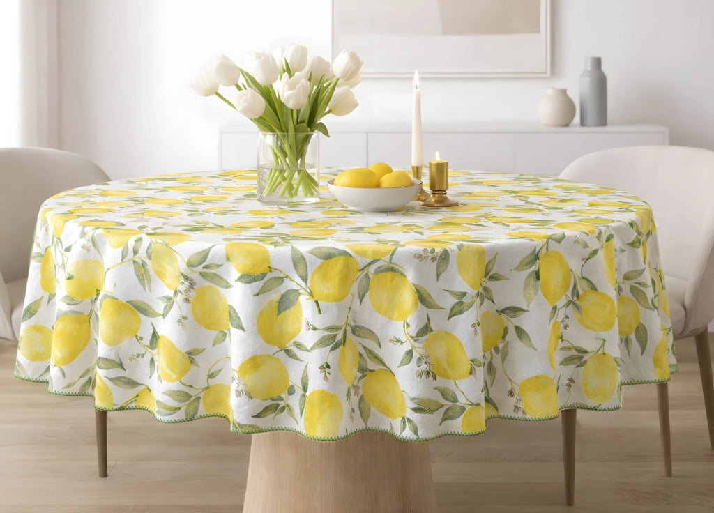 Tovaglia Salotto Cucina 100% Made In Italy Rotonda 180cm Diverse Fantasie - Rotonda 180 - Peschiera