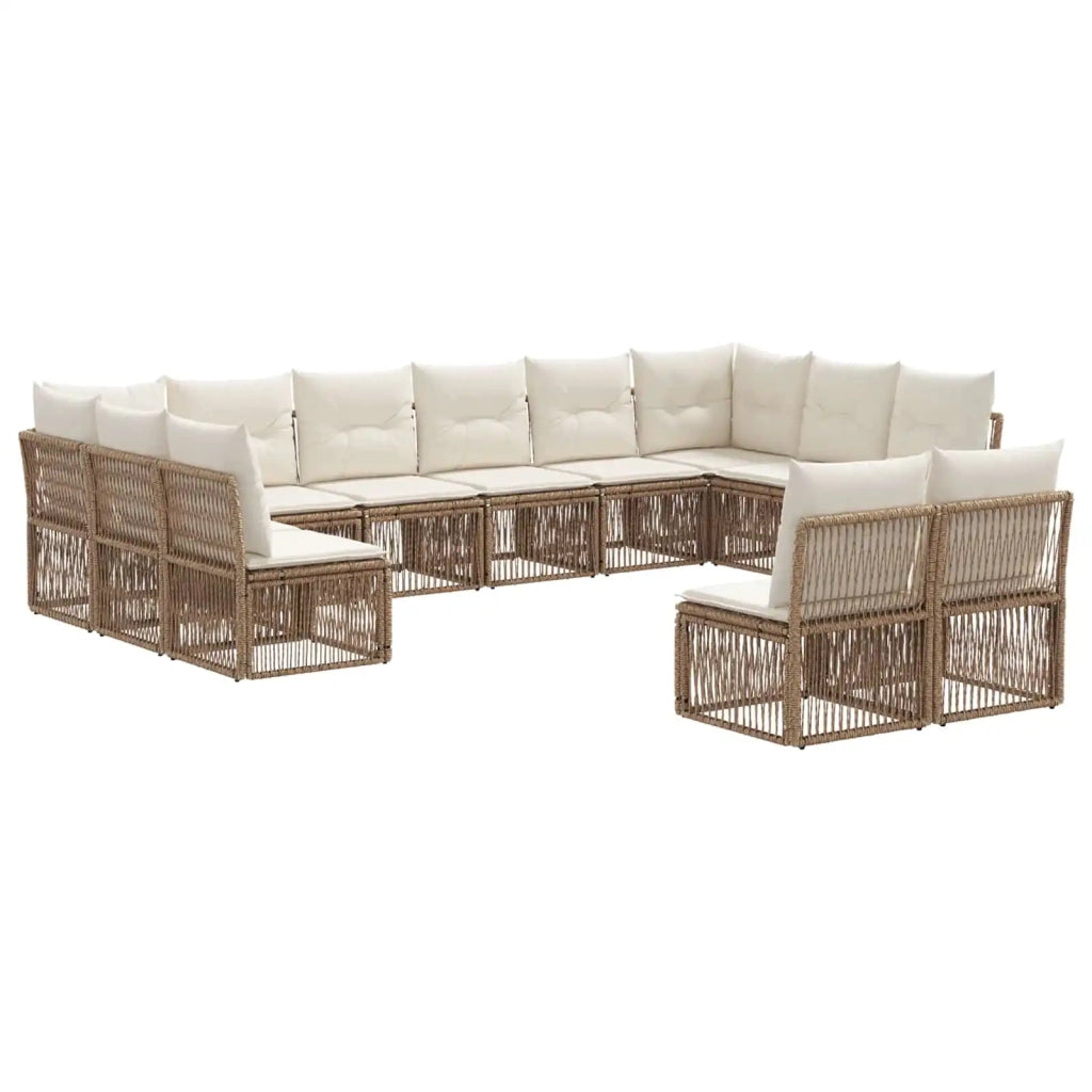 Set Divano da Giardino 12 pcs Beige polyrattan 3434382