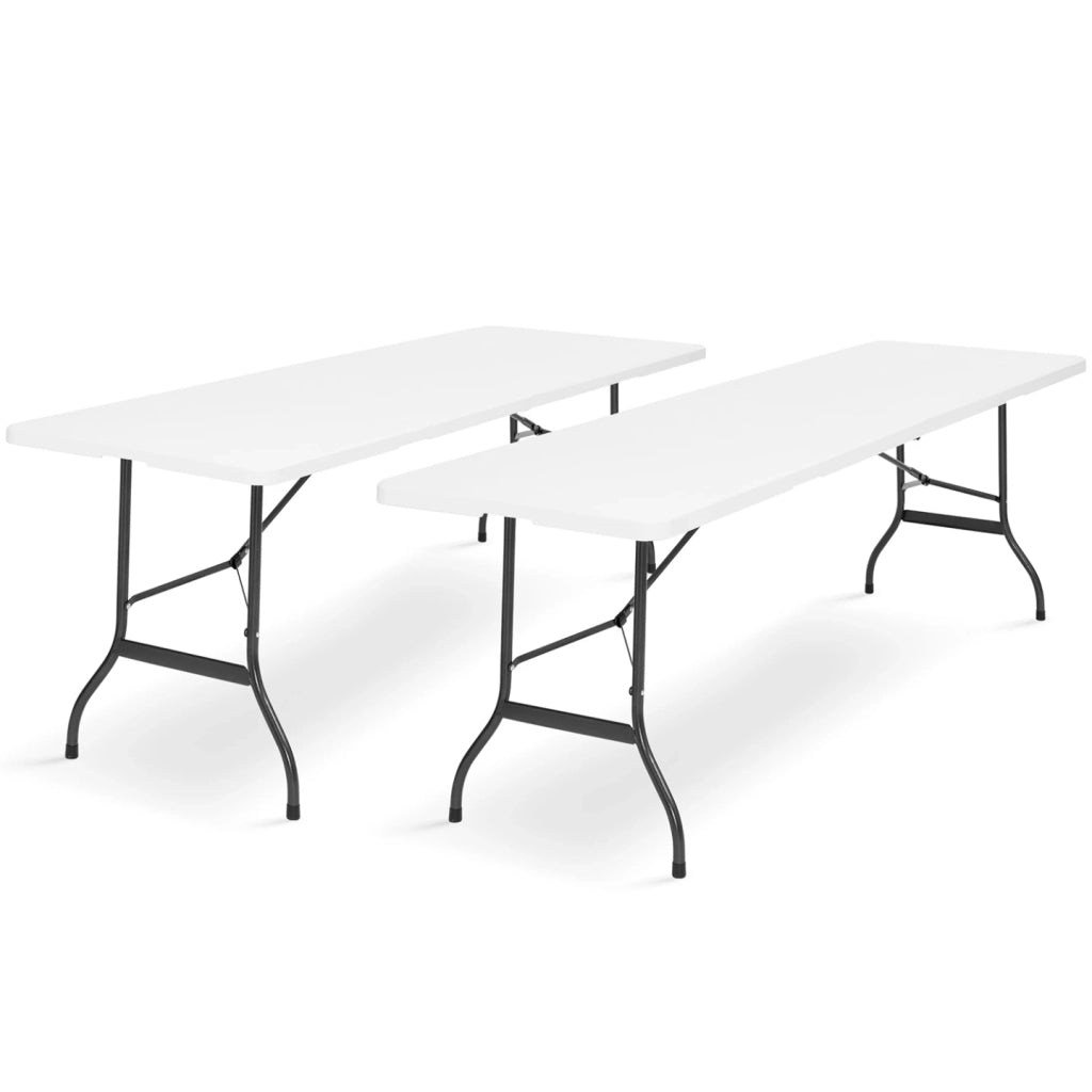 IDMarket - Set di 2 tavoli pieghevoli portatili da 180 CM per campeggio o ricevimento