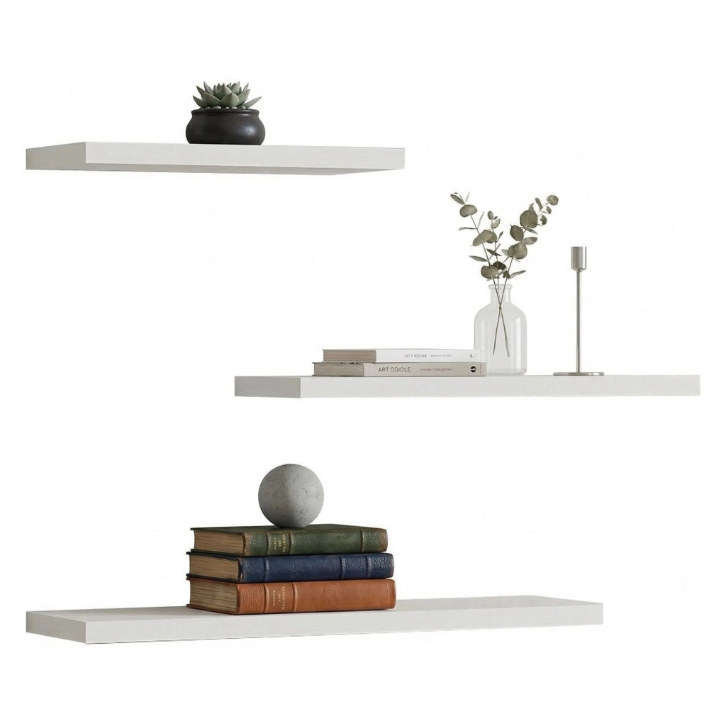 Roscigno, Mensola 3 Ripiani, 30x2x14h cm Bianco