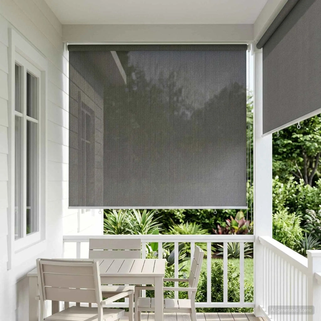 Tenda a Rullo Esterno Blocco UV 90% Grigio Chiaro 220 x 140 cm 42036124