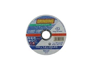 DISCHI DA TAGLIO SOTTILE CENTRO PIANO PER ALLUMINIO Ø MM.115- - ø mm.115x1,6 foro 22,2 da taglio per alluminio - 50 pezzi GRINDING