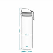 Fiaschetto in acciaio, 600 ml, senza acido, con apertura unica, chiusura sicura, resistente alla lavastoviglie, coperchio scorrevole, maniglia di trasporto, facile da pulire, resistente all'usura e alle abrasioni.