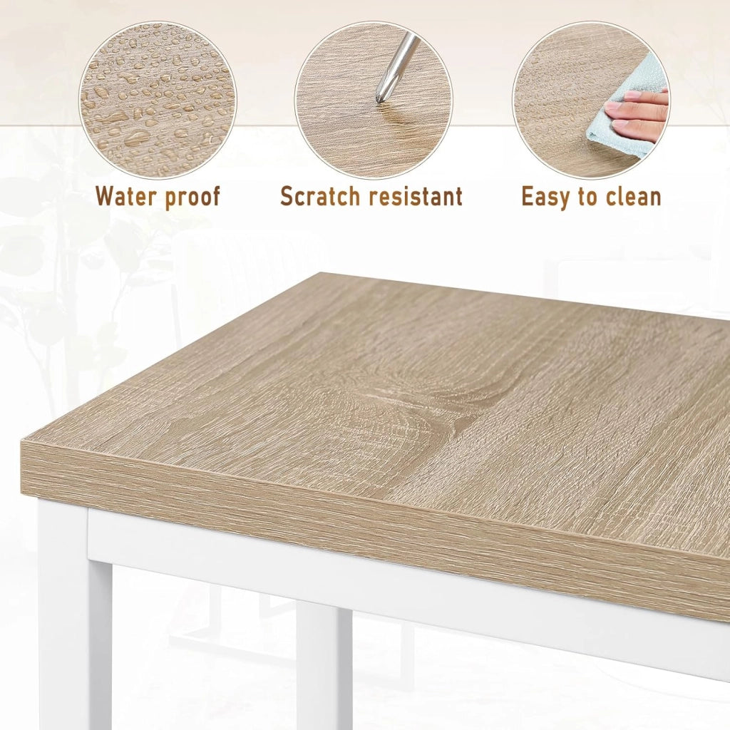 Set di 2 Sgabelli da Bar Industriali con Poggiapiedi, Sgabelli da Cucina senza Schienale, Sedie Alte per Penisola Cucina, Sedile in Truciolato e Telaio, 33x33x65cm, rovere chiaro, 1059BY-2