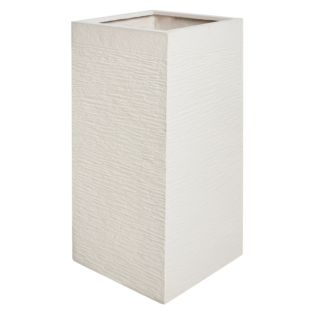 Vaso da fiori in argilla beige chiaro da giardino alto 33x33x70 cm resistente ai raggi UV