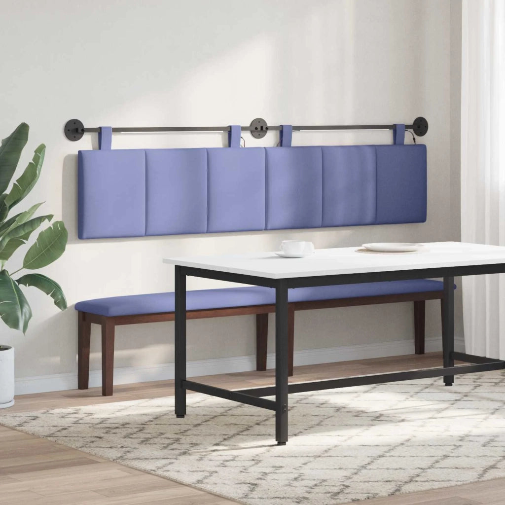 Testiera | Testata sospesa Con luce LED Blu jeans Tessuto