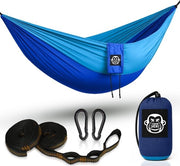 Hammock da Viaggio Ultraleggero (275 x 140 cm Massimo 220 kg) in Set per Escursioni, Trekking e Campeggio - Hammock per Giardino e Spiaggia (Azzurro/Azzurro)
