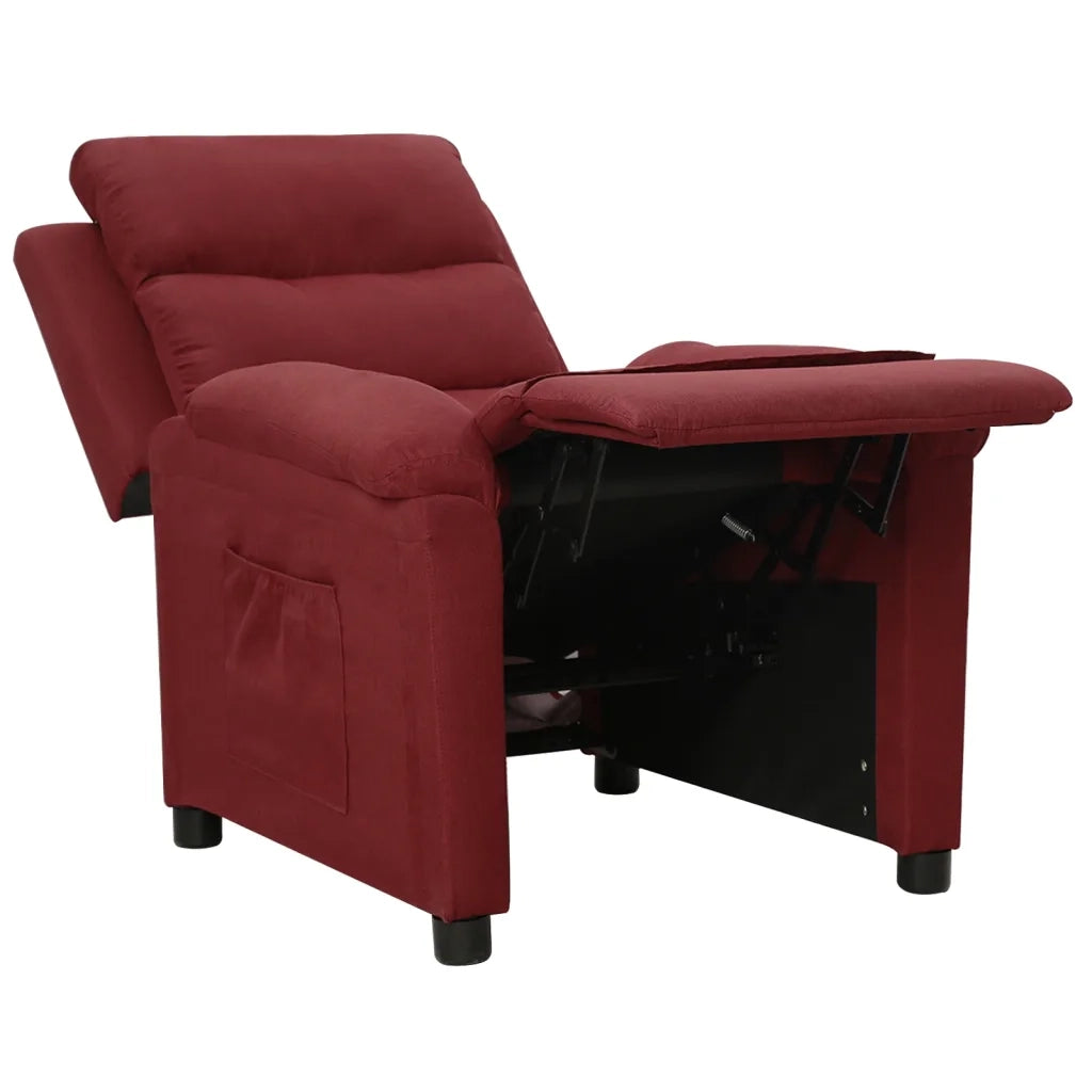 Poltrona Reclinabile Rosso Vino in Tessuto cod mxl 10006