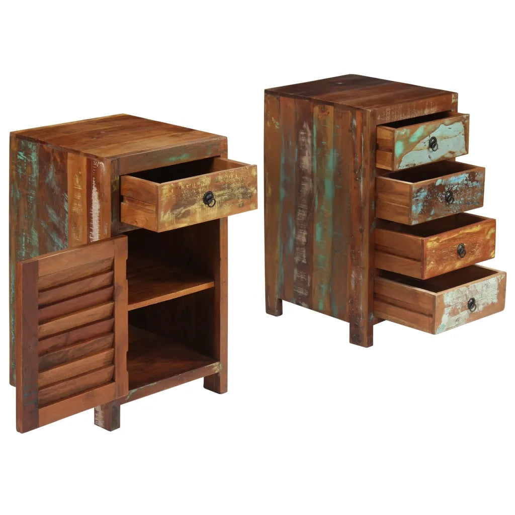 Scrivania a Colonna in Legno Massello di Recupero 140x50x77 cm 244846