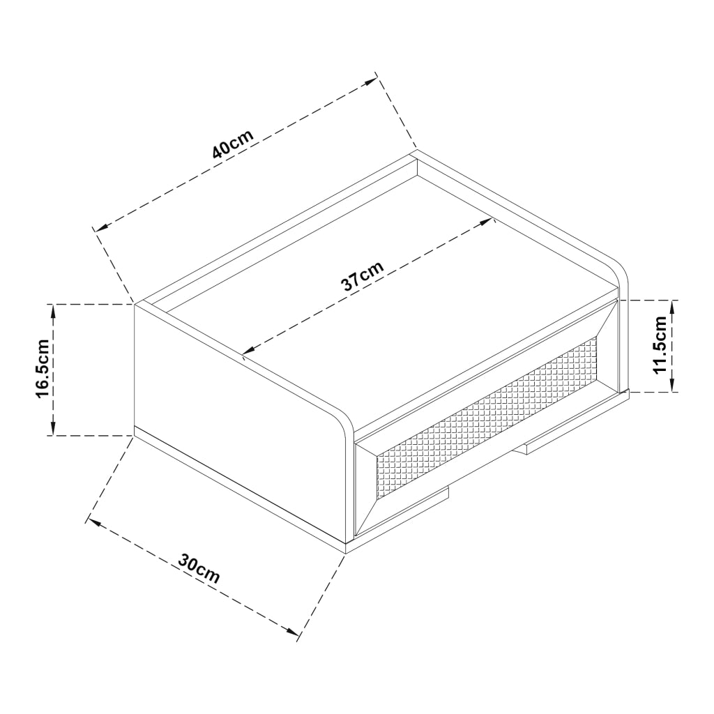 Mensola da Parete Ljuredsø con Cassetto Integrato 40 x 30 x 16,5 cm - Nero [en.casa]