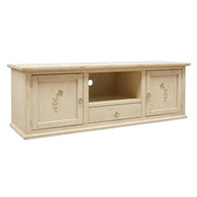 Porta tv 2 ante 1 cassetto legno shabby avorio anticato decori 160x46x56 - Mobili 2G