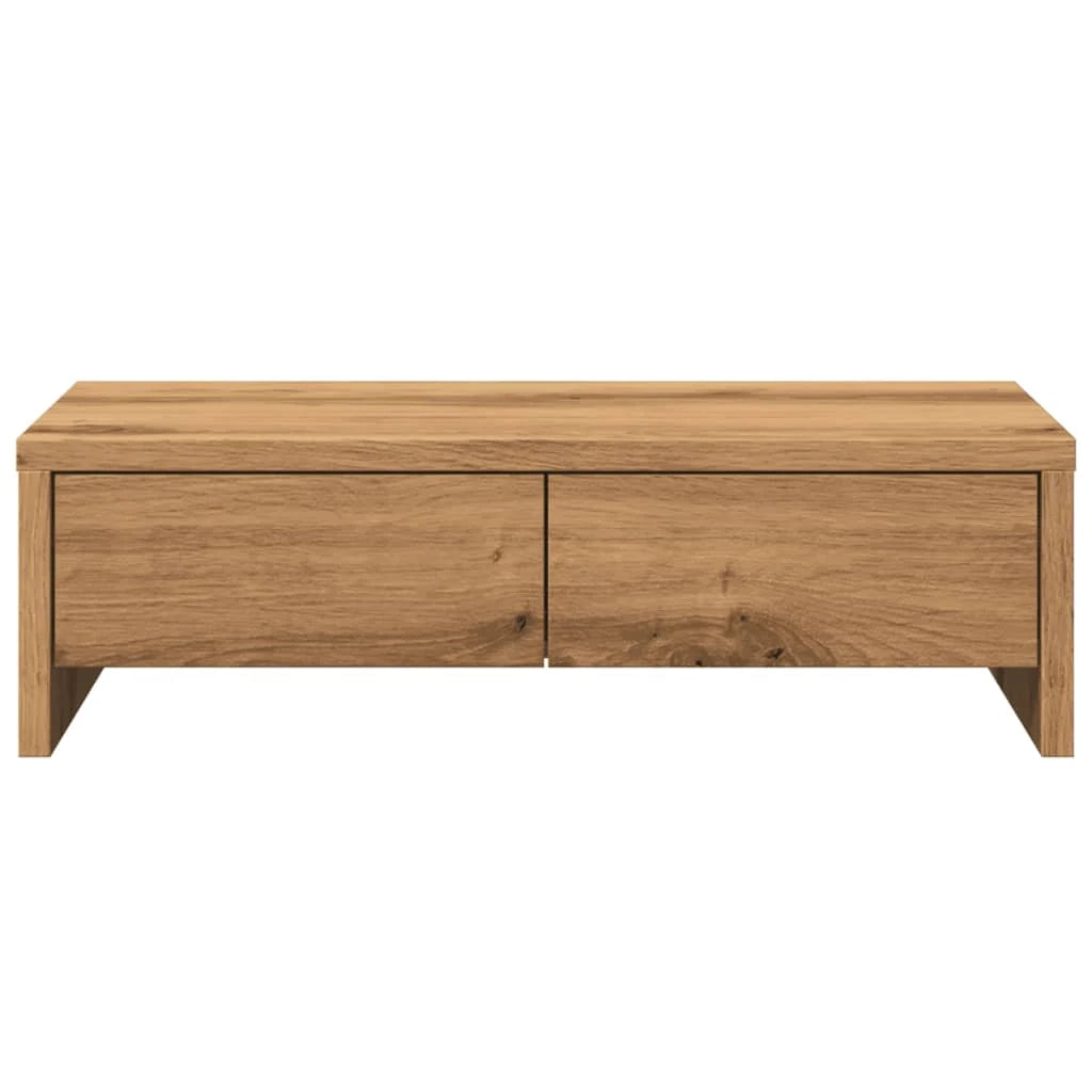 Supporto per monitor mobile da scrivania con cassetti legno ingegnerizzato lavorato a mano marrone 02_0044963