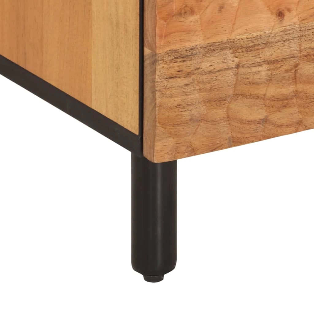 Mobile TV multimediale scaffale TV credenza mobile TV sala da pranzo soggiorno camera da letto 100 x 33 x 46 cm legno massello di acacia marrone 02_0025444