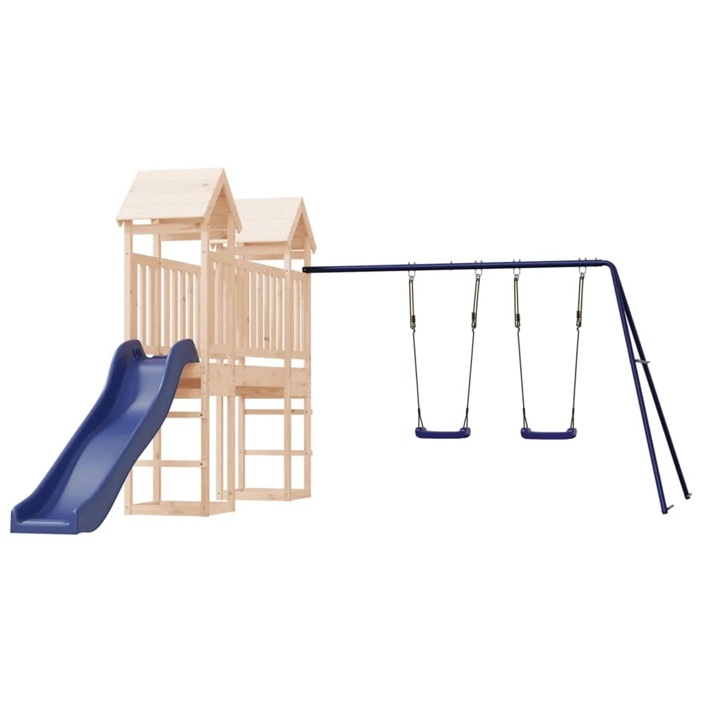 Altalene per parco giochi all'aperto scivolo altalene robuste giochi da giardino 308 x 461 x 207 cm legno di pino massiccio 02_0004810