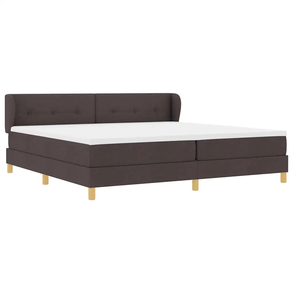 Letto a molle con testiera Marrone Scuro 200 x 200 cm Tessuto 3340237