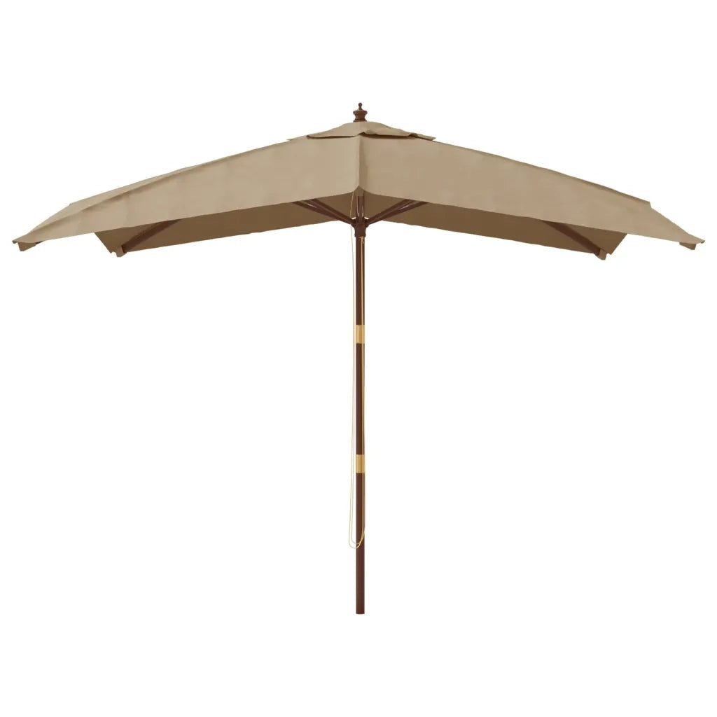 Ombrellone da Giardino con Palo in Legno Tortora 300x300x273 cm 363194