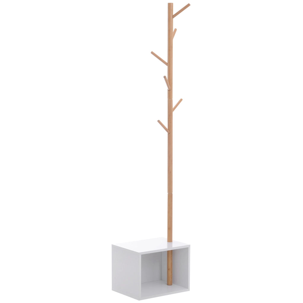 Panca da Ingresso con Attaccapanni ¨C zephmum ¨C Bianco Legno 40x30x180cm