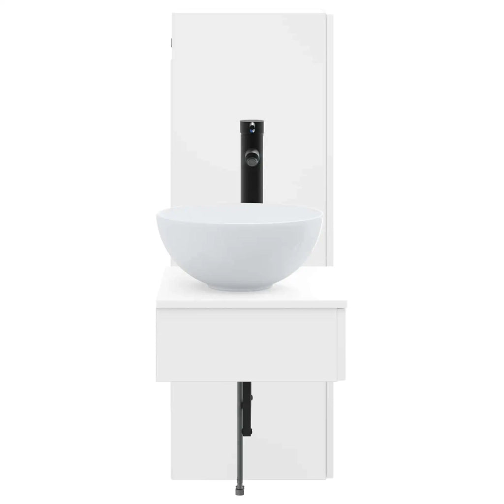 Set di mobili per il bagno 2 pz Bianco Lucido 3406097