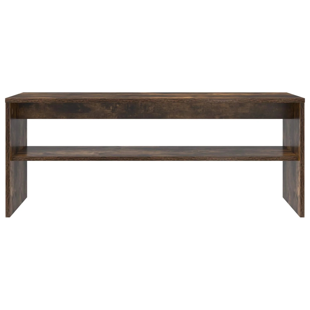 Mobile porta TV rettangolare moderno con pratico ripiano 100 x 35 x 40 cm in legno di rovere affumicato 02_0058357