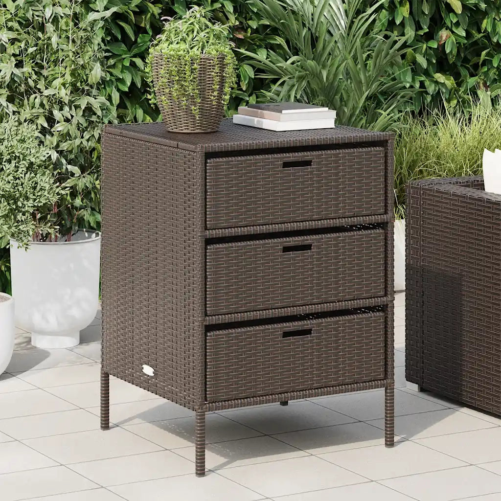 Armadietto Portaoggetti Giardino Marrone 55x59x80cm Polyrattancod mxl 86545