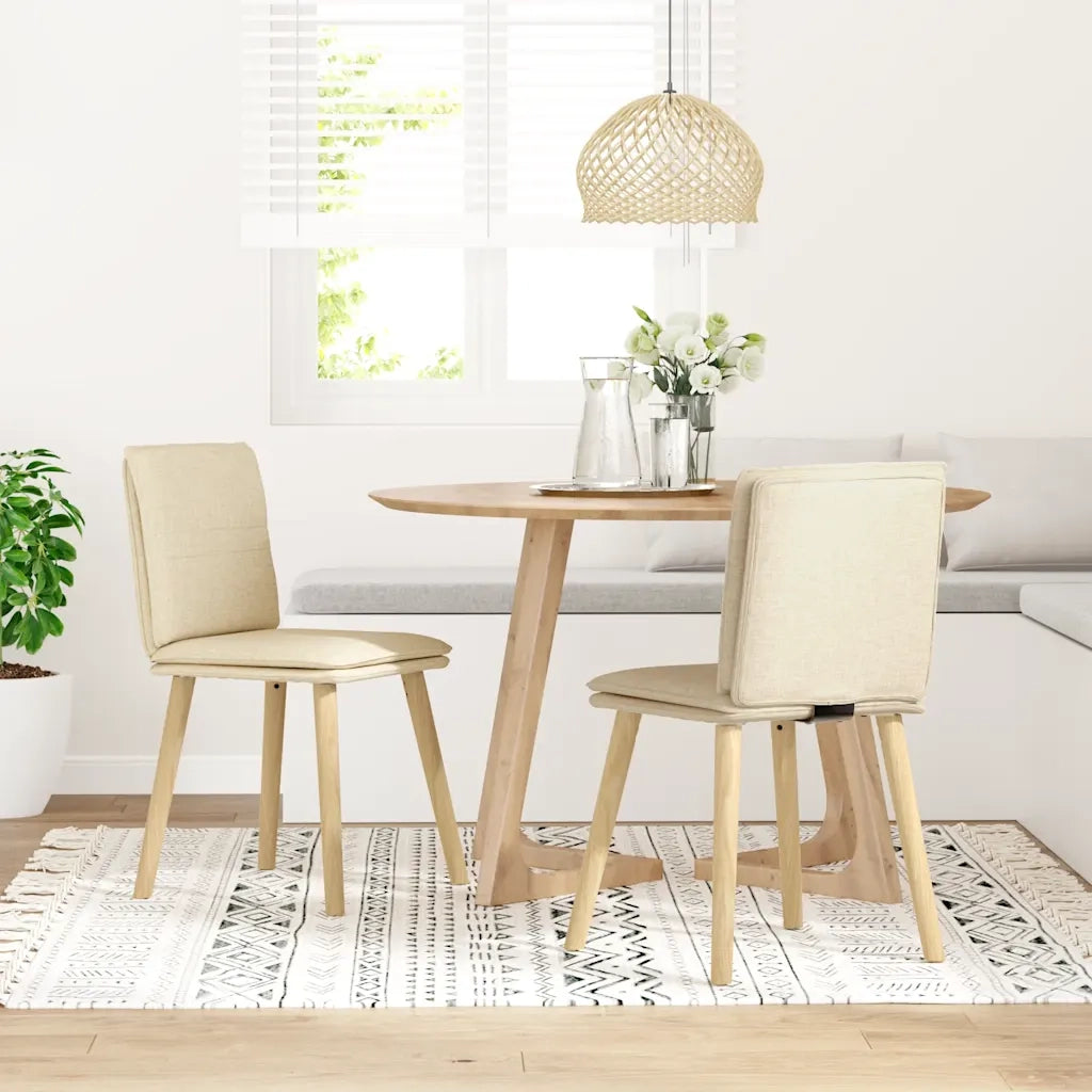 Sedie da Pranzo 2 pz Crema in Tessuto 4101262
