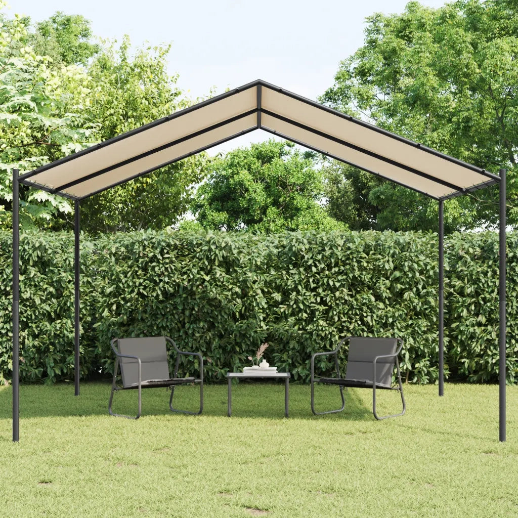 Tenda a Baldacchino Beige 4x4 m in Acciaio e Tessuto 362454